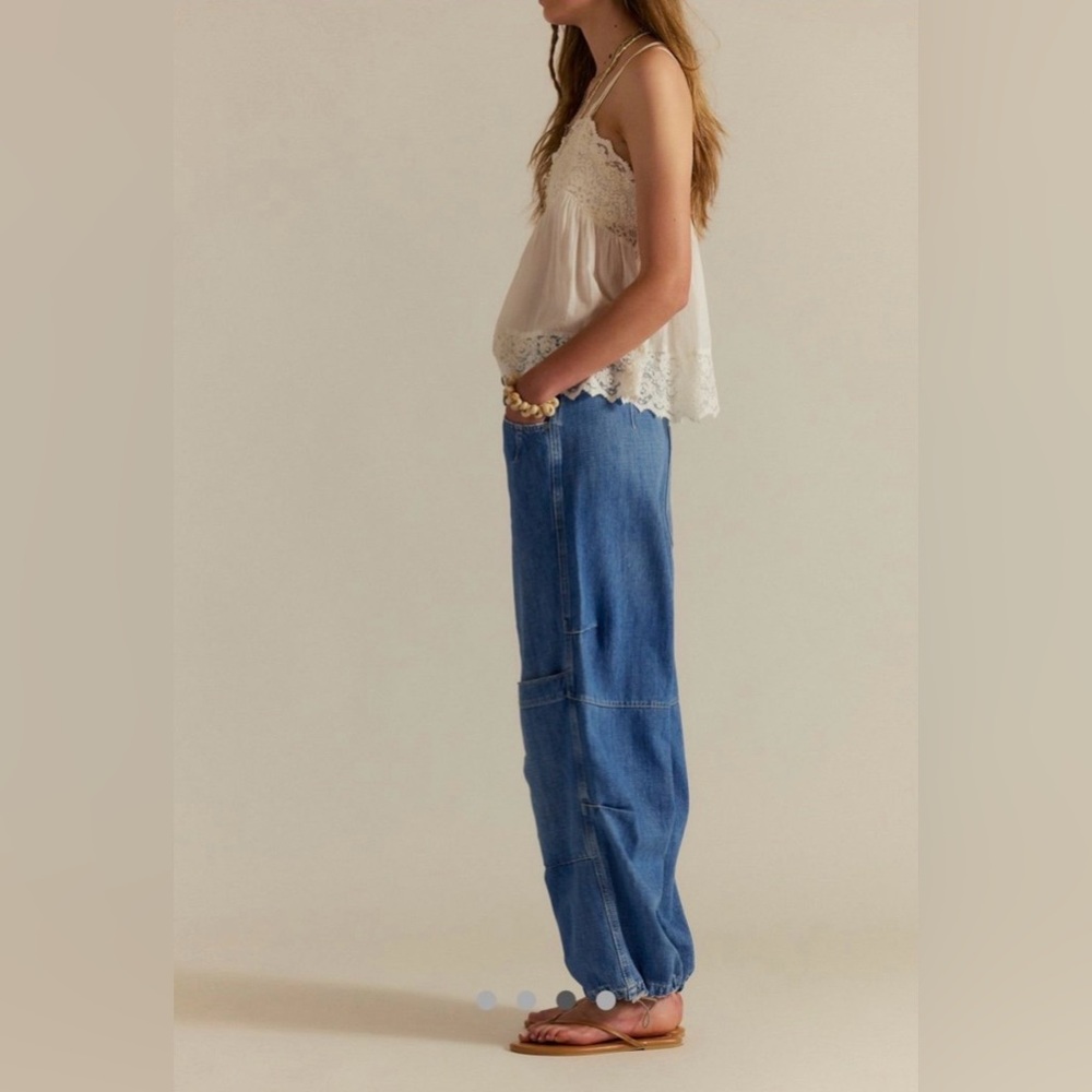 We The Free Logan Cinched Cargo Jeans in Harper - Picture 3 of 4